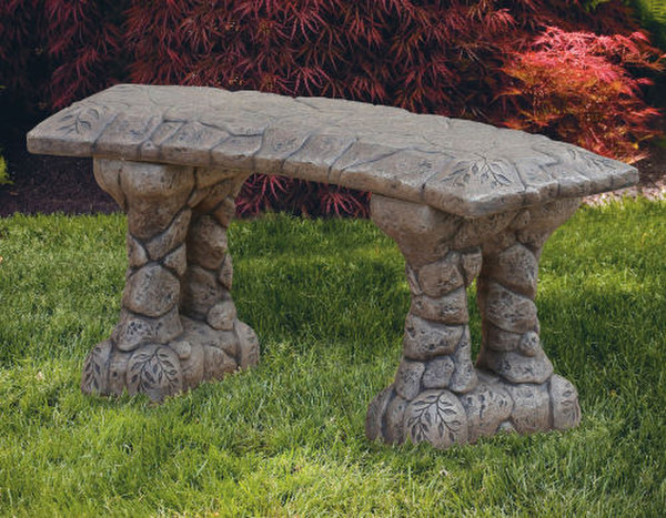 Stone Curved Garden Bench Cement High Quality Seat Two People